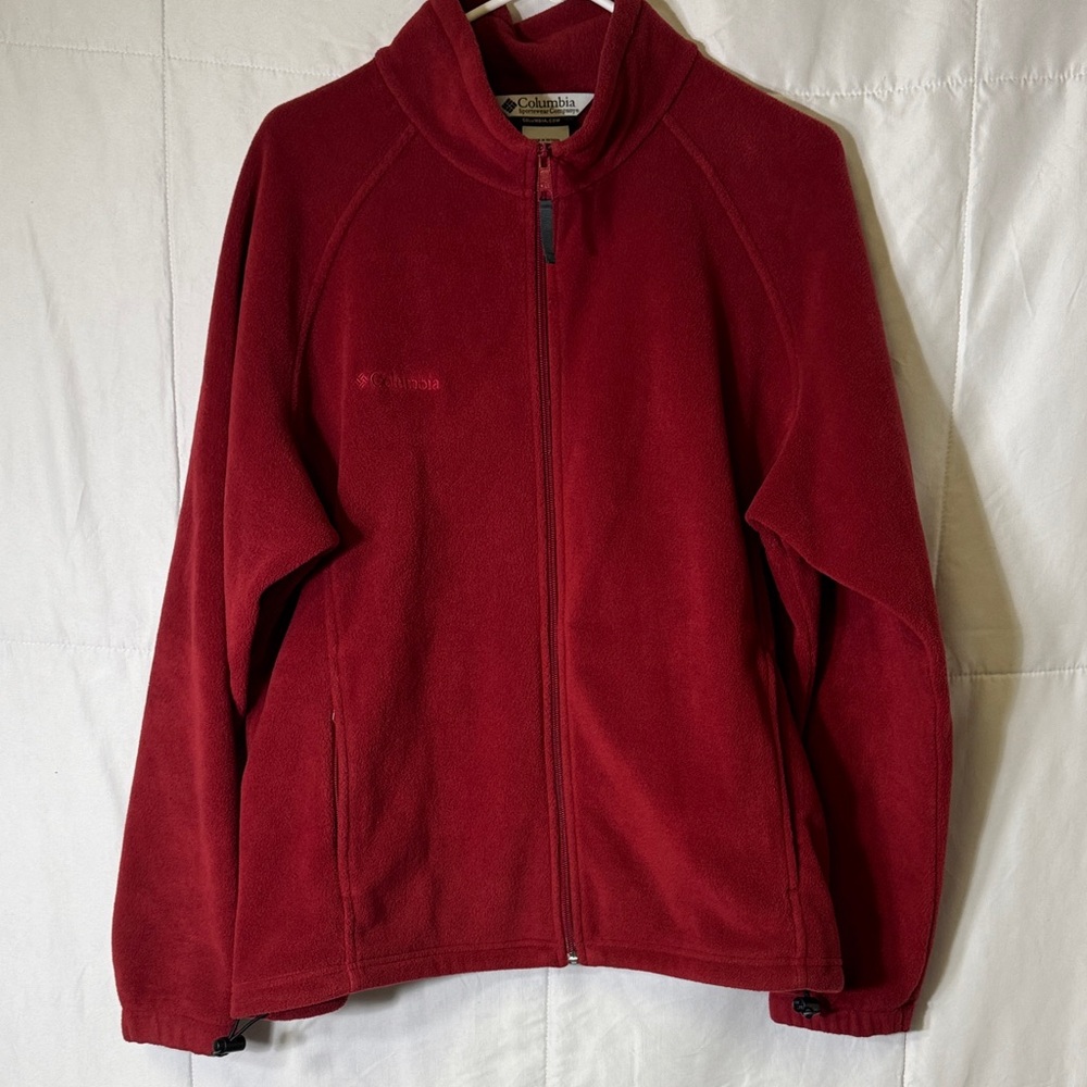 Columbia Sportswear Red Full‎ Zip Fleece Jacket Women’s XL